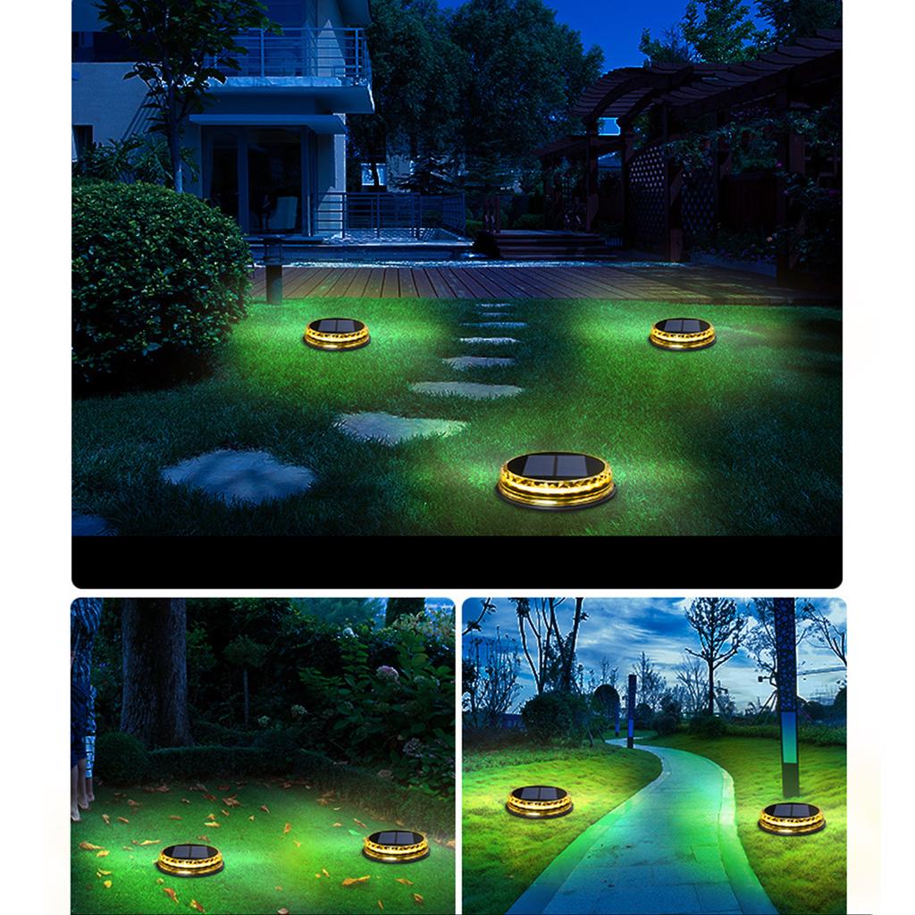Solar Ground Lights Waterproof Solar Garden Lights Auto On/Off Lawn Landscape Lights In-Ground LED