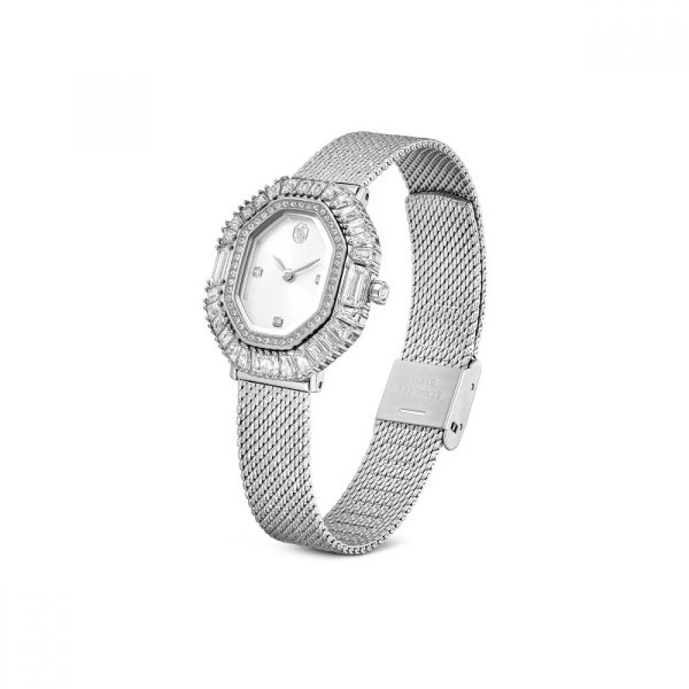 Swarovski [original Product Shopping Bag Gift] Matrix Octagon Metal Silver Tone 