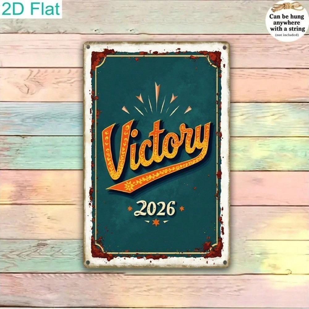 Винтажная жестяная табличка Victory 2026 Металлическое настенное искусство Декор Американский Гараж Паб Мужская берлога