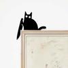 Черный кот, украшение на угол двери, держащее резак, силуэт котенка, знак на дверную раму, украшение на переднюю дверь, украшение на край животного