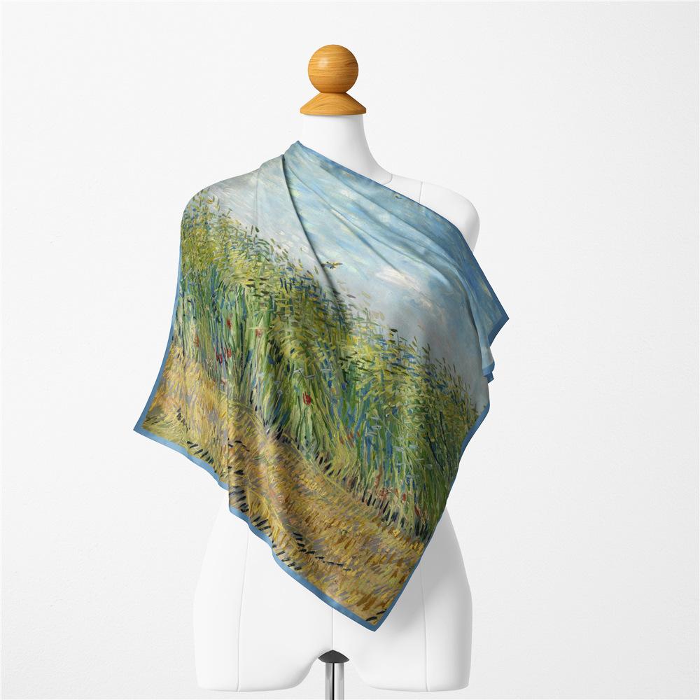 Модный платок, шарфы для женщин, 53x53 см, маленький носовой платок, шелковые шарфы для волос для женщин