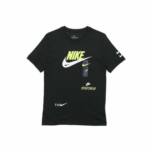 Nike Черная футболка с коротким рукавом для мужчин с принтом логотипа из двух свушей