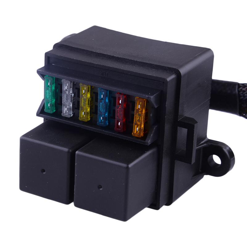 Pre-Wired Fuse Relay Holder Box Block & 80A Relay & 6 Fuses IP65 for 12V Car Truck RV Camper Marine Boat Automotive