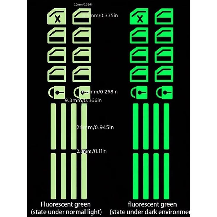 18pcs Car Window Control Button Luminous Stickers, Auto Interior Glow-In-The-Dark Waterproof Durable Decals