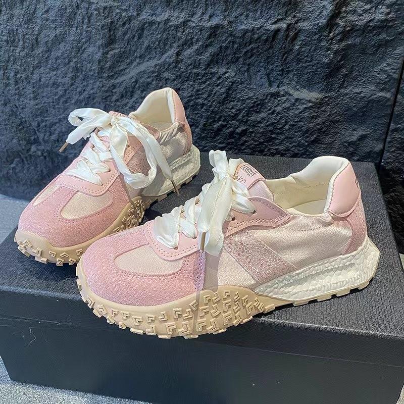 Ретро атласные кроссовки Форрест Гамп женские весна-лето 2025 универсальные новые студенческие дышащие с мягкой подошвой немецкие тренировочные повседневные кроссовки женские