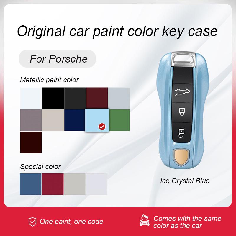 AABKR1 For Porsche Cayenne Mancan Panamera 911 718 Boxster Cayman Taycan 2010-2024 Car Key Paint Case Bordeaux Red Shell Replacement