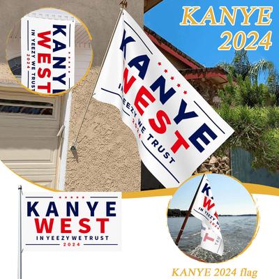 2024 Флаг Kanye Music West Гобелен с флагом 3x5 футов Баннер для наружного внутреннего украшения