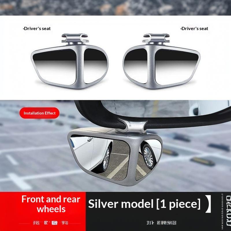 Car Blind Spot Mirror 360 Rotatable Wide Angle Anti-Scratch for Front Rear Wheel Reverse Parking Auto Use