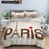Пододеяльник с изображением парижской башни King Queen Знаменитые здания во Франции Комплект постельного белья для взрослых Розовый Романтический 2/3 шт. Полиэстеровый пододеяльник