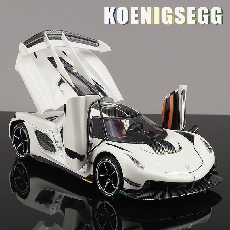 1/24 Koenigsegg Jesko Attack Alloy Sports Car Model Diecast Metal Racing Car Model Simulation Sound and Light Children Toy Gift