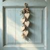 Jute Rope Wooden Heart Wall Hanging Boho Style Vertical Art Ornament  Door Hanging