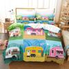 Комплект постельного белья с 3D-треком, мультяшный инженерный автомобиль, пуховый пододеяльник с принтом, 2/3 шт. DE135 * 200, полноразмерное украшение для детской комнаты