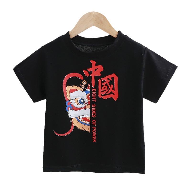 Новая детская футболка с короткими рукавами из хлопка «Айсберг» для мальчиков и девочек, летняя детская тенденция с половиной рукавов, взорвала улицу.