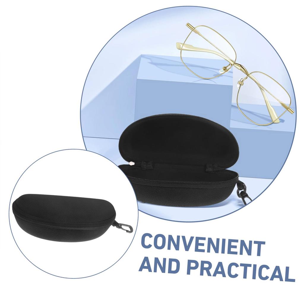 Portable Zipper Carabiner Sunglasses Protector Box Hard Eye Glasses Case Travel Pack Glasses Case Eyewear Accessories With Hook