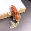 Lightweight 2.3inch Glass Koi Fish Statue Desktop Decoration Lucky Goldfish Miniature Handicraft Handmade Collectible Home Gifts