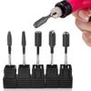 5 Styles Black Tungsten Carbide Nail Grinding Bits, Polishing Drill Heads for Manicure, Nail Drill Bits Tool