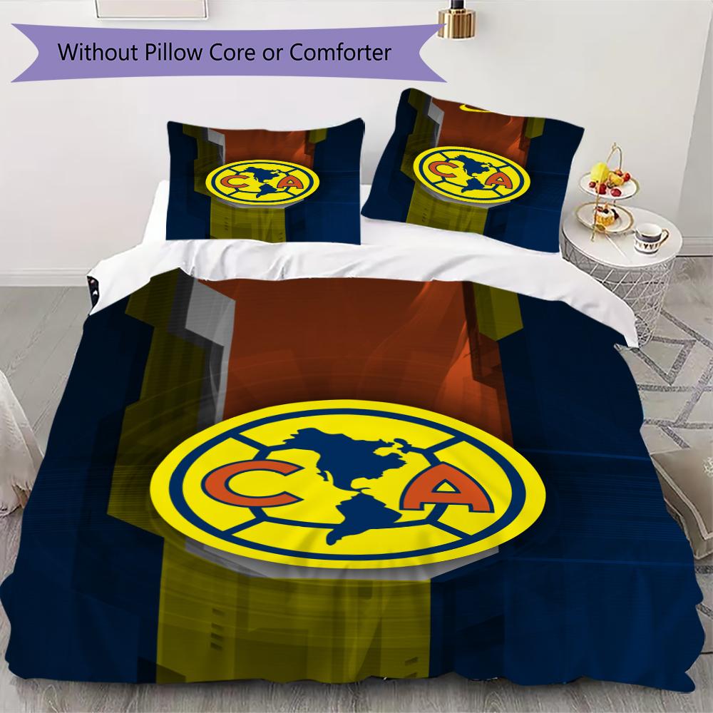 American Soccer Clubs Pattern Bedding uilt Set uilt Cover Pillowcase Home Decoration Birthday Gift (1 * duvet cover + 2 * pillowcase without core)05