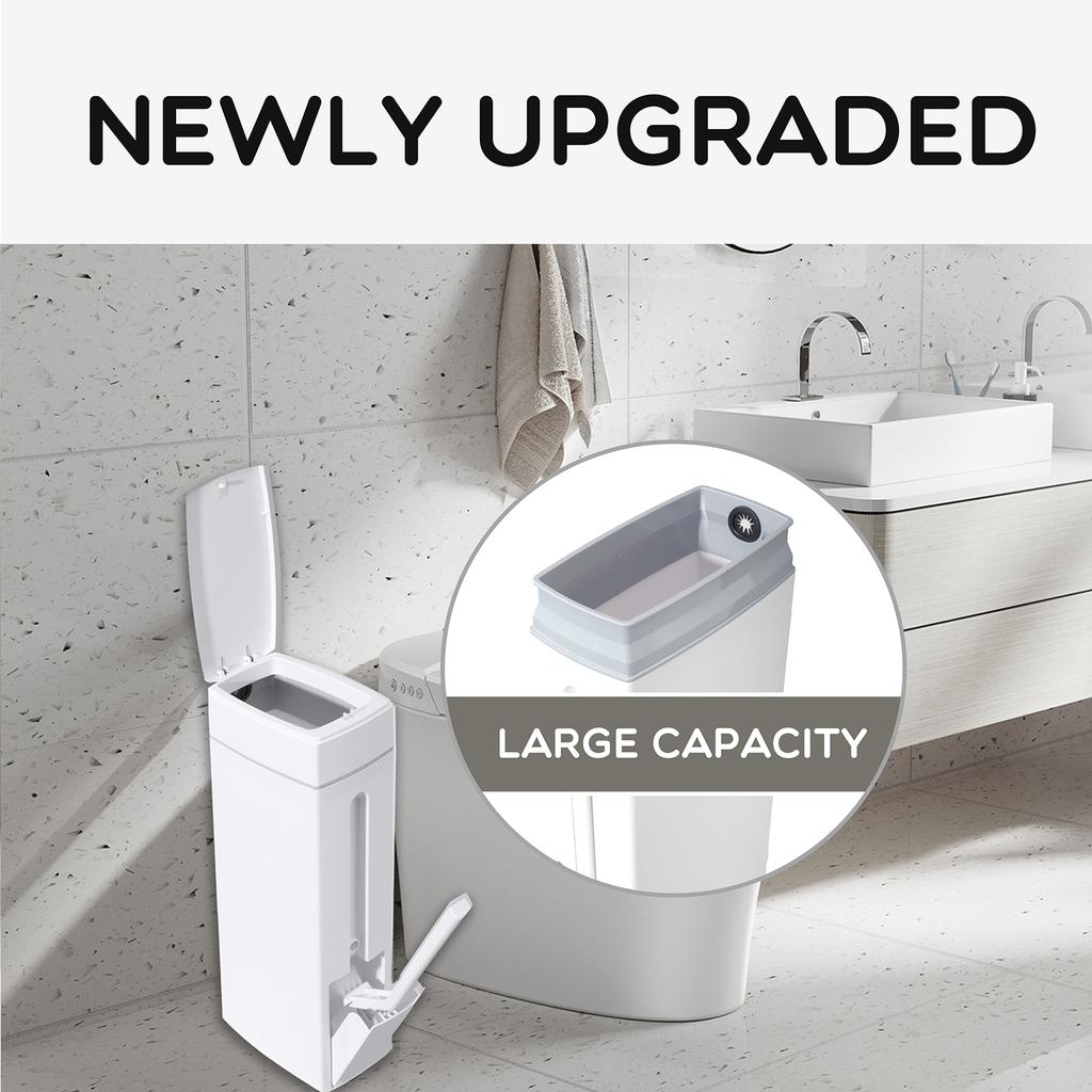 Narrow Trash Can Toilet Brush with 15pcs Garbage Bag Bathroom Plastic Waste Bin Dustbin Kitchen Garbage Bucket Trash Bin