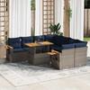 VidaXL Garden Lounge Set 9 Pcs with Grey Cushions Wicker, Outdoor Sofa Set, Corner Sofa Set 3327582
