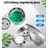 40x Ювелирная лупа Складная увеличительная лупа для ювелирных изделий Глазной увеличитель со светодиодной подсветкой