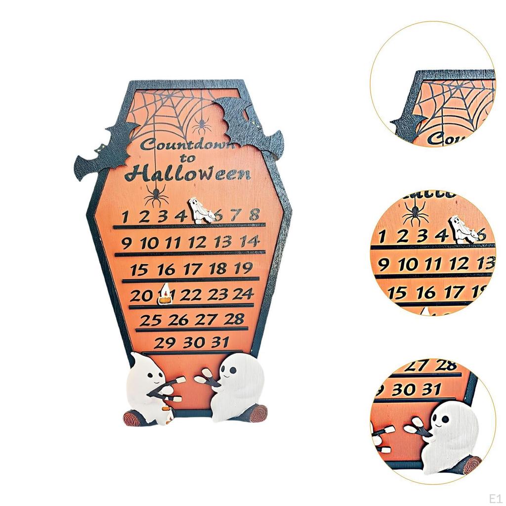 Halloween Advent Countdown Calendar Table Decoration Movable Block Bats Indoor