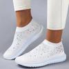 Crystal Breathable Mesh Sneaker Shoes for Women Comfortable Soft Bottom Flats Plus Size 43 Non Slip Casual Shoes Woman