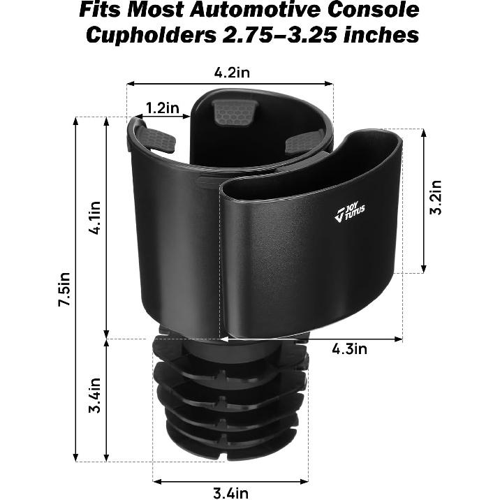 JOYTUTUS Car Cup Holder Extender, 2-In-1 Cup Holder For Cars With Phone Holder, Compatible With Yeti, Compatible With Hydro Flask, Compatible With