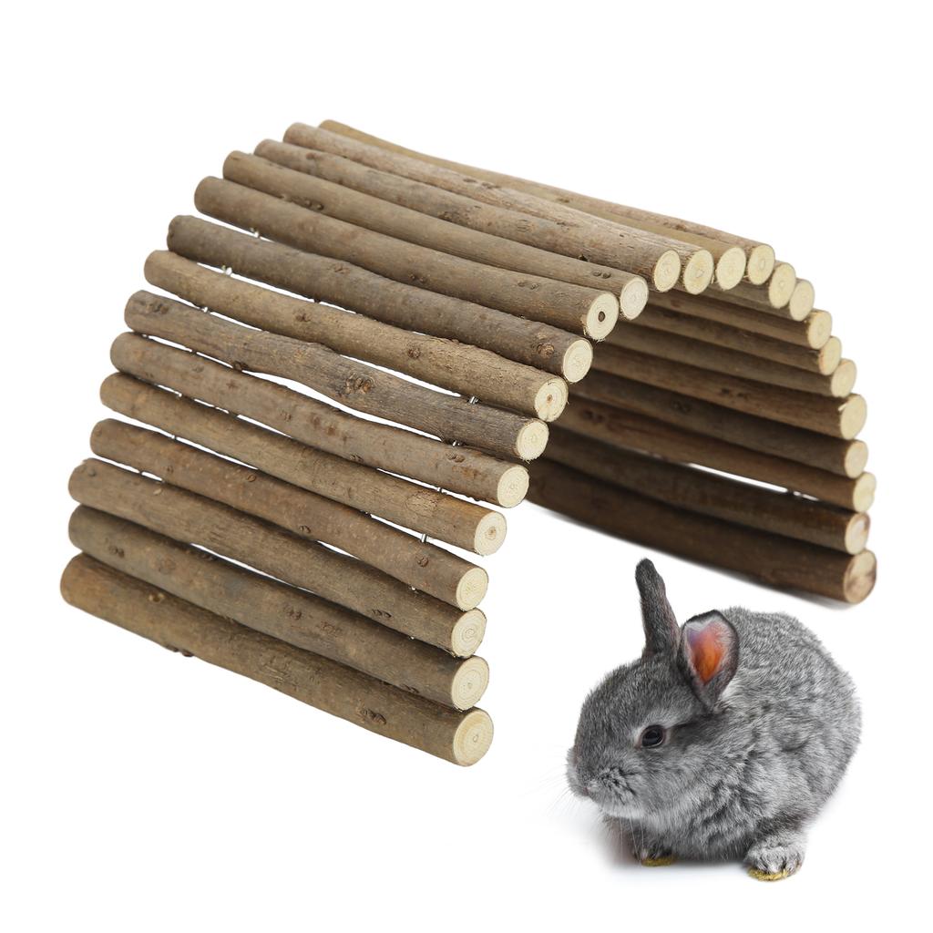 Wooden Hamster Bridge Small Animal Bendy Bridge for Guinea Pigs Ferrets Hedgehogs Chinchillas Small