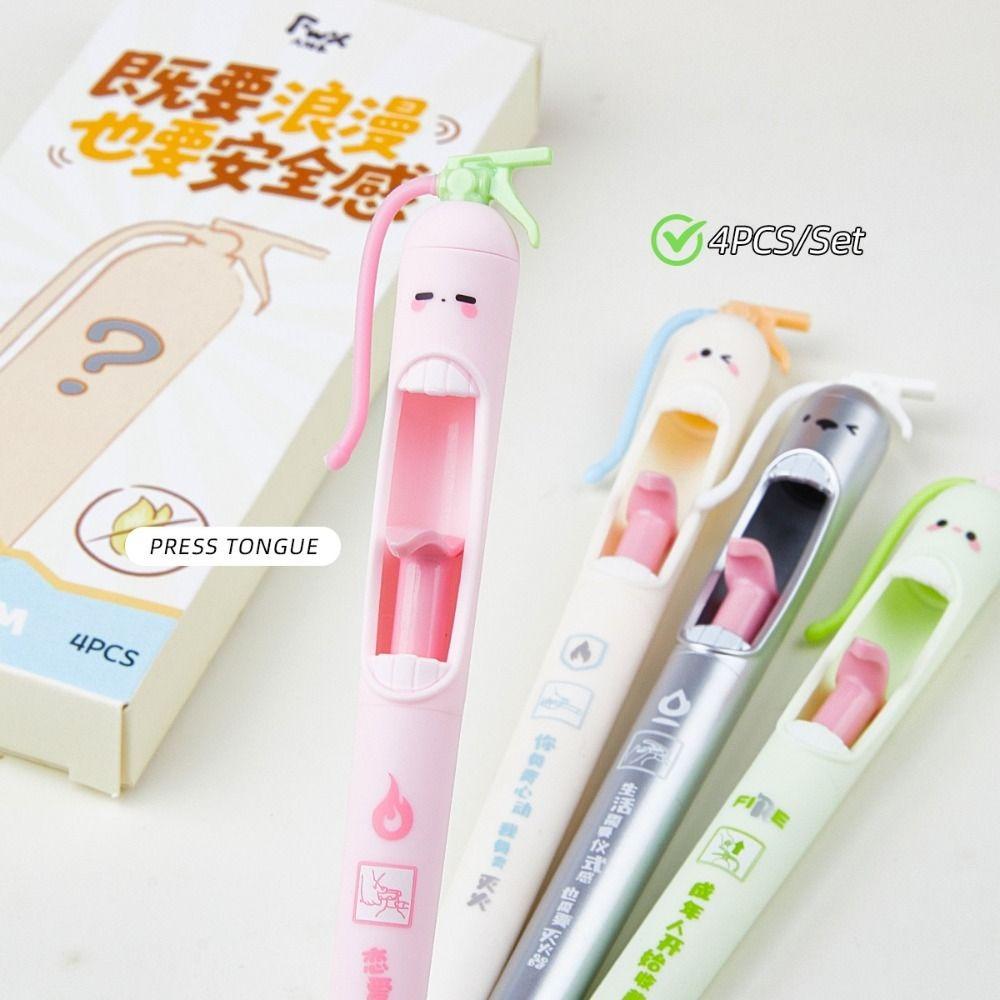 4Pcs Smooth Writing Relax Switch Pens 0.5mm Study Tool Fidget Clicker Gel Pen for School Students