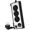 NANOCABLE 10.37.0013 - Tabletop Power Strip with 3 Grounded Sockets and 2 USB Sockets with Light, Black
