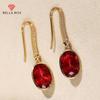 Великолепные красные висячие серьги с кубическим цирконием для женщин, простые серьги-крючки, Вечность, свадебные трендовые украшения, подарок на годовщину
