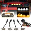 LED Grille Light Universal Car Smoked Amber White 4LED Grill Light Lighting Eagle Eye Lamp for Off Road Trunk SUV Ford
