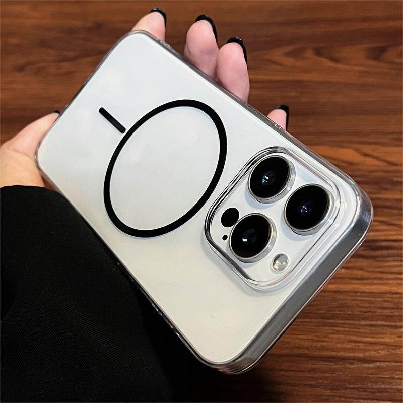 Ультратонкий прозрачный магнитный чехол HD для iPhone 16/15/14 Plus/13/12 Pro Max | Беспроводная зарядка MagSafe и противоударный защитный чехол