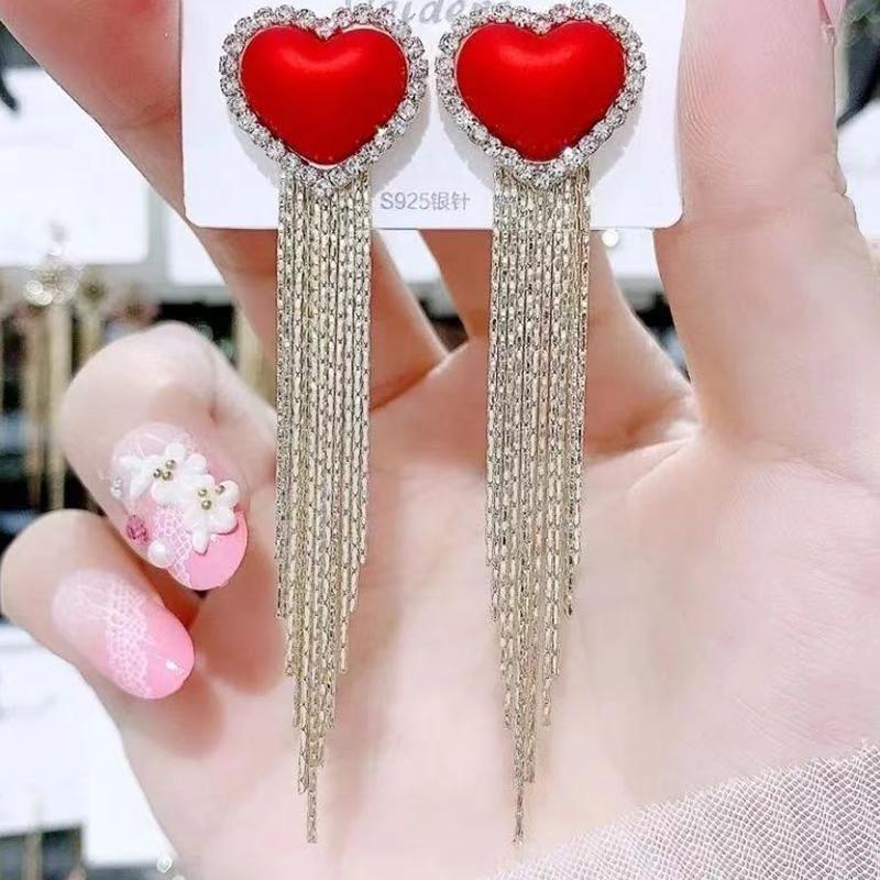 Fashion Women Clear Rhinestone Long Tassel Earrings 925 Silver Needle Temperament Earring Luxury Lady Party Drop Earrings