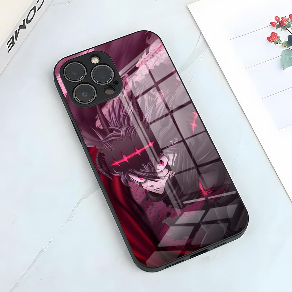 Мультяшный чехол для телефона Asta B-Black для IPhone 17 Pro Max 15 Pro 16 14 Plus 12 13 Mini 11 Pro Ударопрочный стеклянный чехол