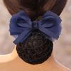 Lady Dance Headdress Women Spring Clips Bowknot Hair Bun Cover Korean Bun Snood Hairgrips Cover Net