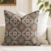 Snycler Boho Carpet Pattern Cushion Cover Natural Linen Double Sided Print  Throw Pillow Case for Sofa Couch Home Decor