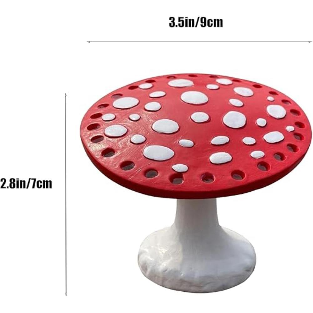 Милый держатель для украшений в виде красного/розового гриба, органайзер для сережек из смолы, подставка для сережек, органайзер для сережек, держатель для сережек и 26 крючков