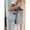 Холщовая сумка премиум-класса большой вместимости женская 2025 новая сумка через плечо под мышку универсальная полосатая сумка-тоут для поездок