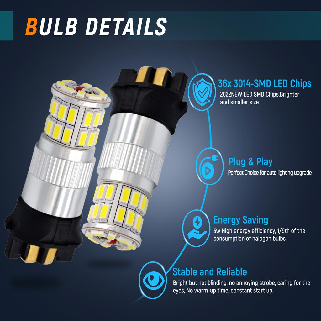 2 шт. 12 В/24 Вт PW24W светодиодная лампа для A4 VW CC Golf MK7 BMW F30 3 серии Skoda Yeti дневные ходовые огни DRL 6000K ксенон белый