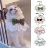 Pet Neckerchief Eye-catching Dress Up Creative Kitten Puppy Bowknot Neck Strap with Bell for Photograph