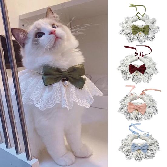 Pet Neckerchief Attractive Charming Cute Cats Dogs Bowknot Neckerchief with Bell