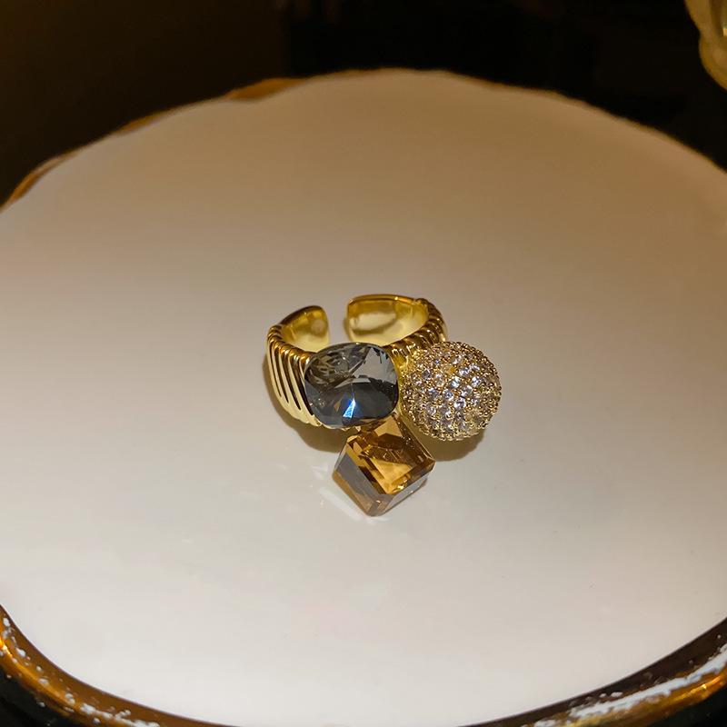 Женское роскошное винтажное кольцо из титановой стали с тигровым глазом