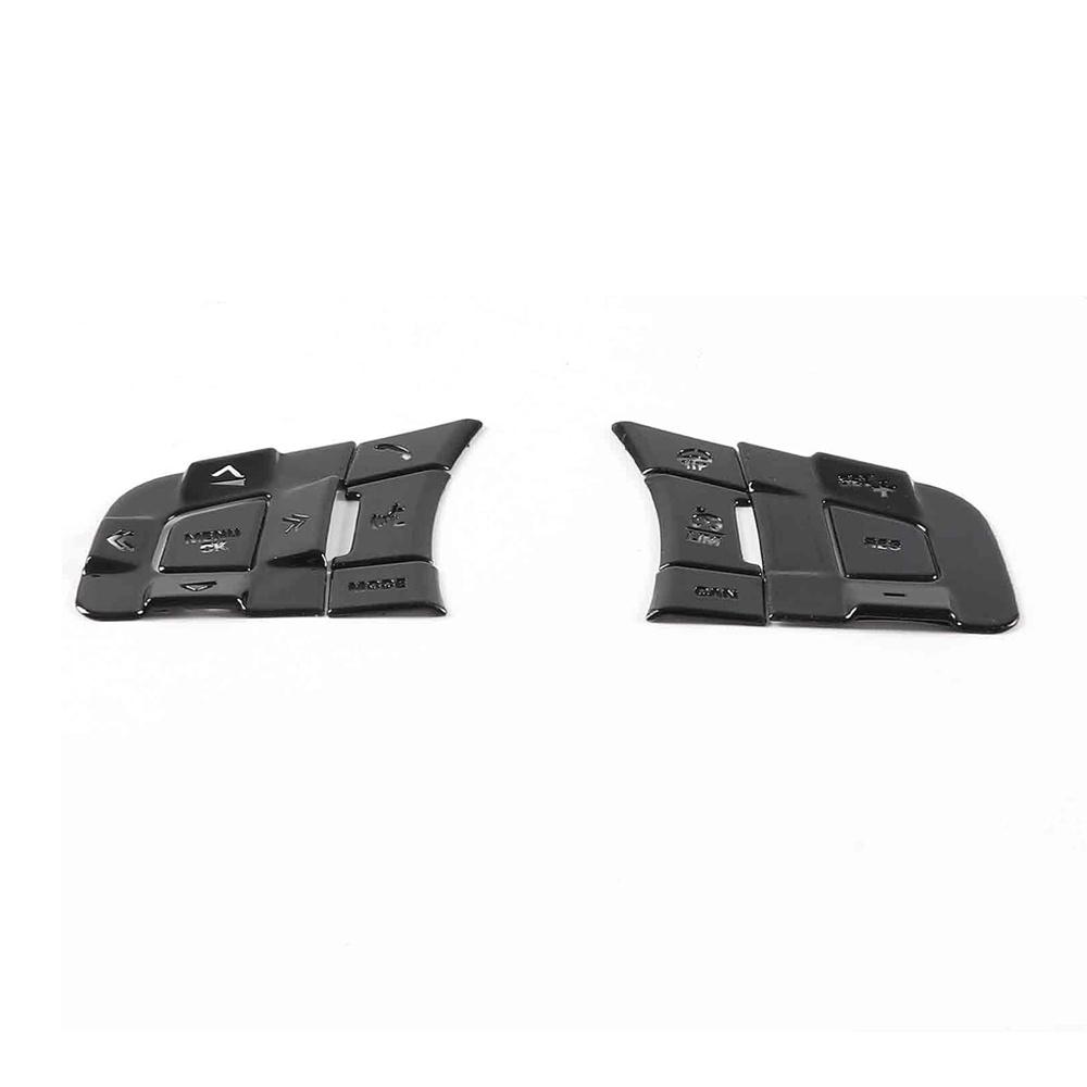 Black Aluminum Steering Wheel Control Button Trim For Jaguar XE XF F-Pace F-Type