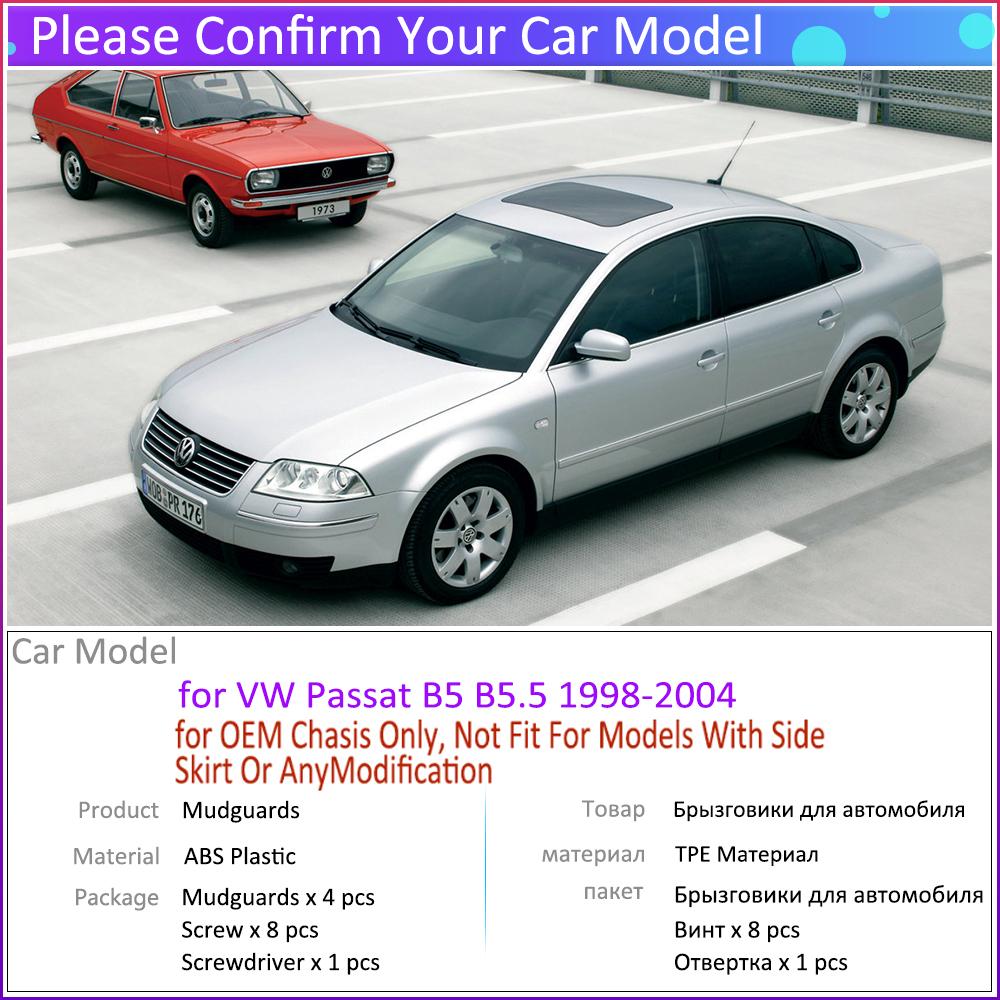 4 шт. автомобильные брызговики для Volkswagen VW Passat B5 B5.5 1998 ~ 2004 брызговики Fender брызговики авто