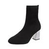 Women's Boots 2024 Spring/autumn New Fashion Simple High Heel Booties Knitted Elastic Comfortable Breathable Women Ankle Boots