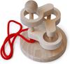 3D Puzzle Ring (3 Tiers) Wooden Toy Brain Training Puzzle, Brain Activation, Japan Good Toy Award Winner, Educational Toy, Pull the String, Brain