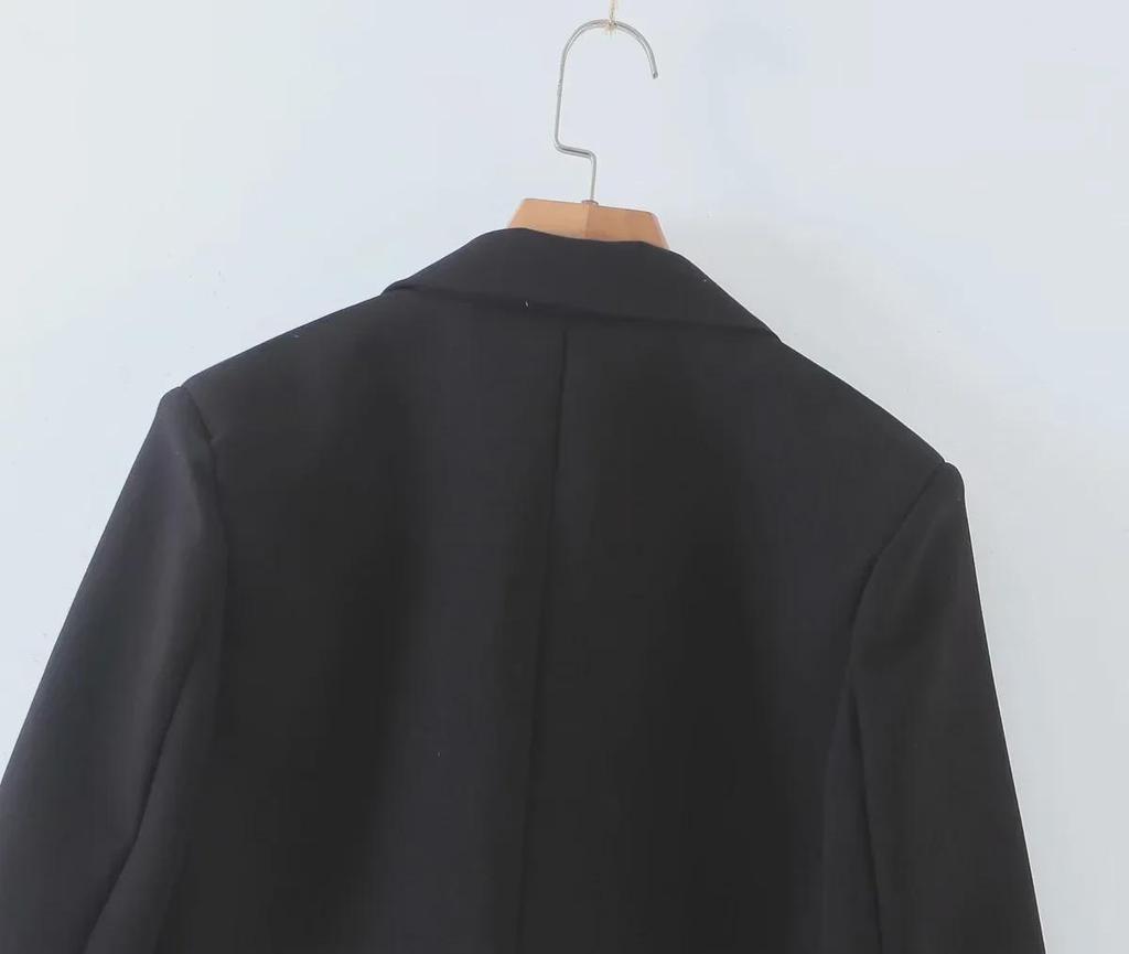 Модный женский пиджак с короткими рукавами на весну и осень + юбка с карманами и высокой талией