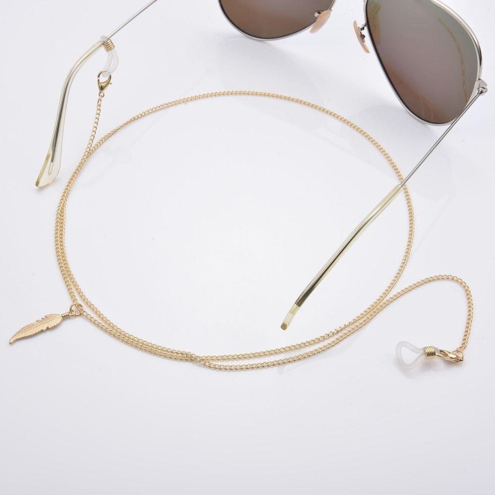 Leaf Pendant Sunglasses Chain Straps Lanyards Metal Chain Splicing Style Chain Glasses Hanging Rope Holder Cord Lanyard