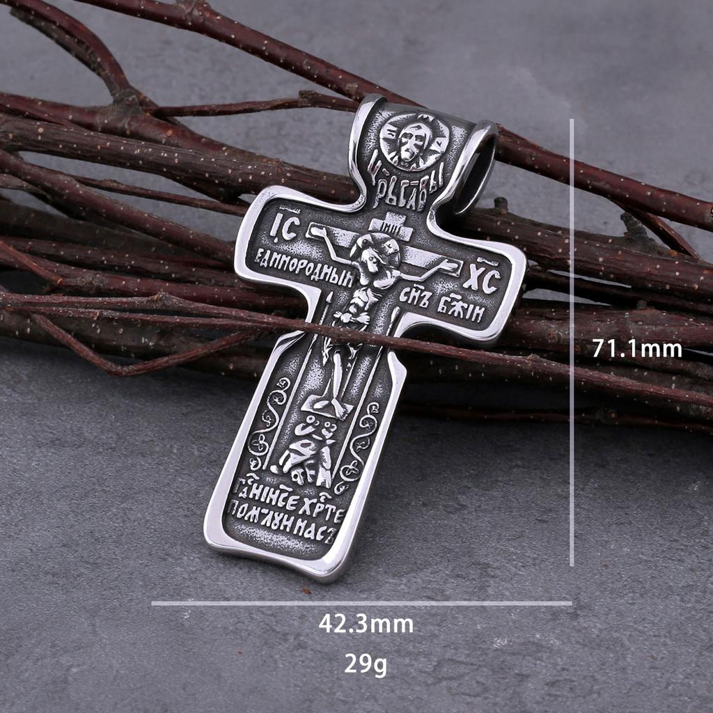 Модное религиозное ожерелье с крестом Иисуса из нержавеющей стали, мужское ожерелье с подвеской в ​​виде Святого Бенедикта веры, винтажное очаровательное ювелирное изделие, подарок